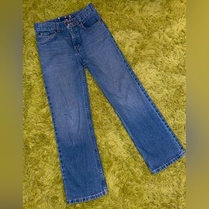 Rustic denim jeans super cute straight leg light wash